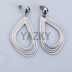 Fashion stainless steel earring-Steel color