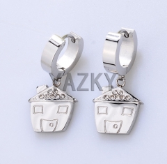 Fashion stainless steel earring-Steel color