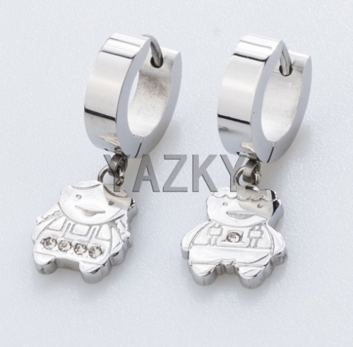 Fashion stainless steel earring-Steel color