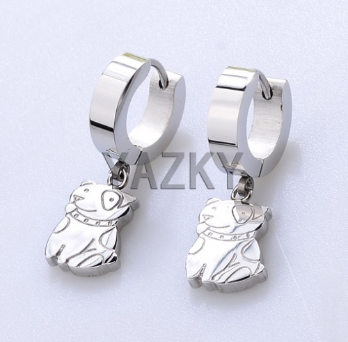 Fashion stainless steel earring-Steel color