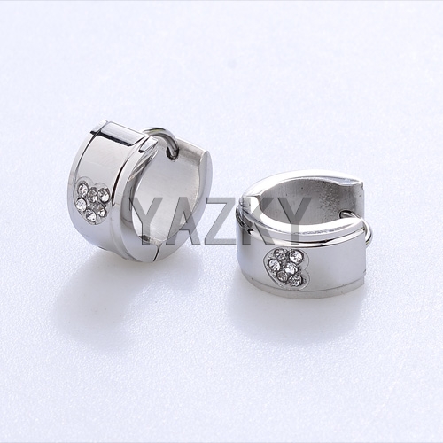 Fashion stainless steel earring-Steel color