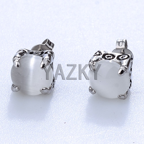 Fashion stainless steel earring-Steel color