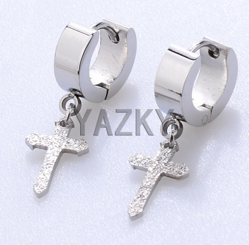 Fashion stainless steel earring-Steel color