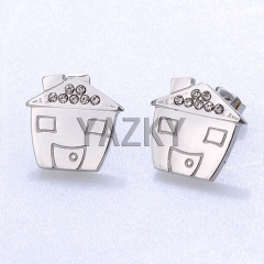 Fashion stainless steel earring-Steel color