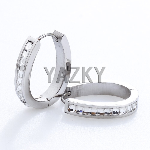 Fashion stainless steel earring-Steel color