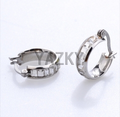 Fashion stainless steel earring-Steel color