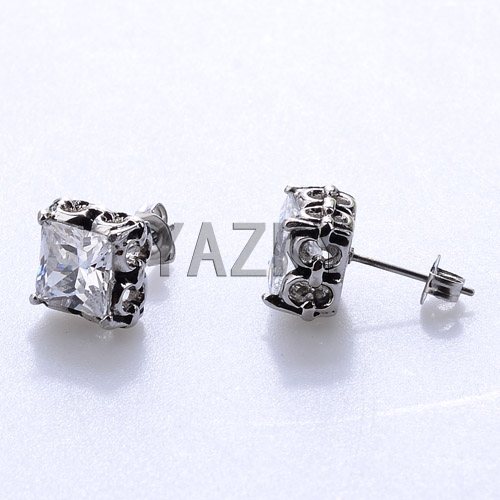 Fashion stainless steel earring-Steel color