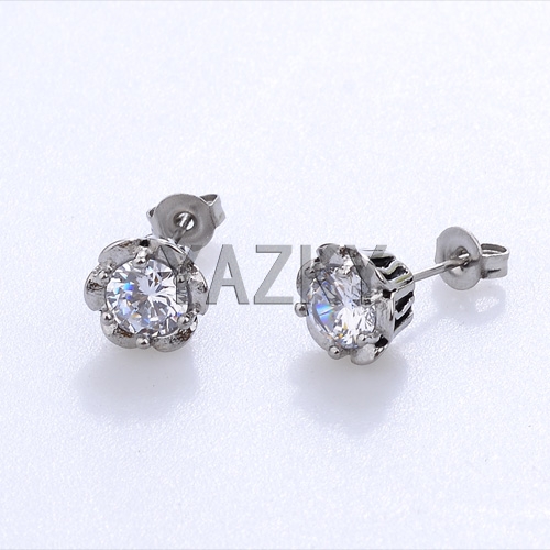 Fashion stainless steel earring-Steel color