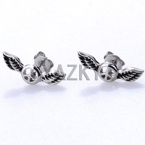 Fashion stainless steel earring-Steel color