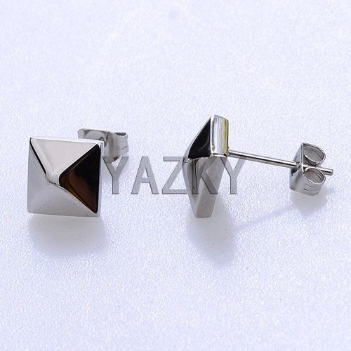 Fashion stainless steel earring-Steel color