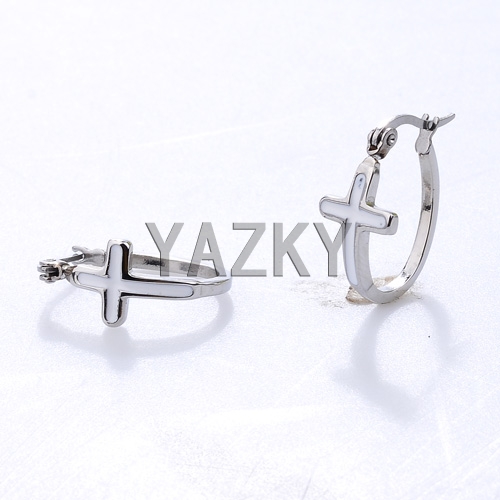 Fashion stainless steel earring-Steel color