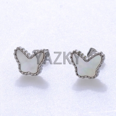 Fashion stainless steel earring-Steel color