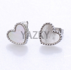 Fashion stainless steel earring-Steel color