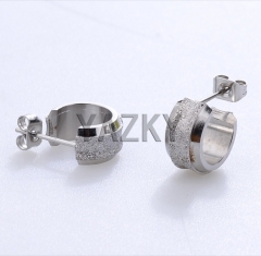 Fashion stainless steel earring-Steel color