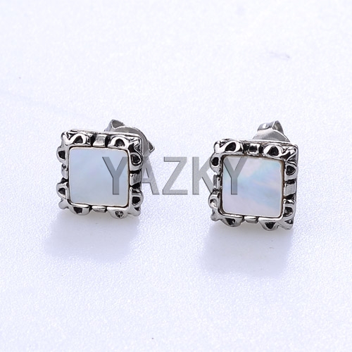 Fashion stainless steel earring-Steel color