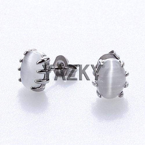 Fashion stainless steel earring-Steel color