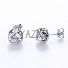 Fashion stainless steel earring-Steel color