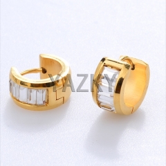 Fashion stainless steel earring-Steel color