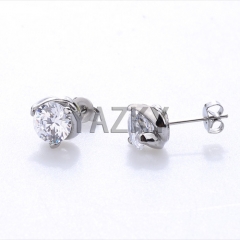 Fashion stainless steel earring-Steel color