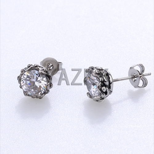 Fashion stainless steel earring-Steel color