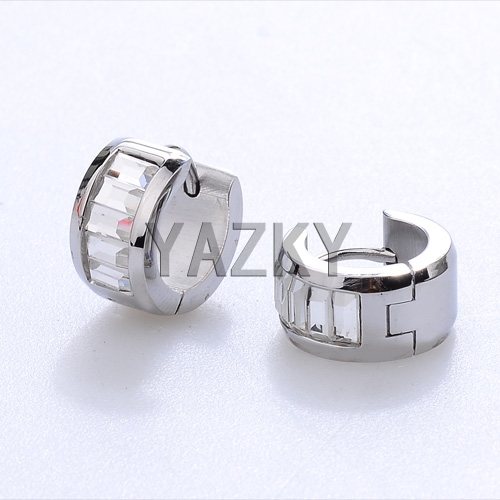 Fashion stainless steel earring-Steel color