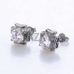 Fashion stainless steel earring-Steel color