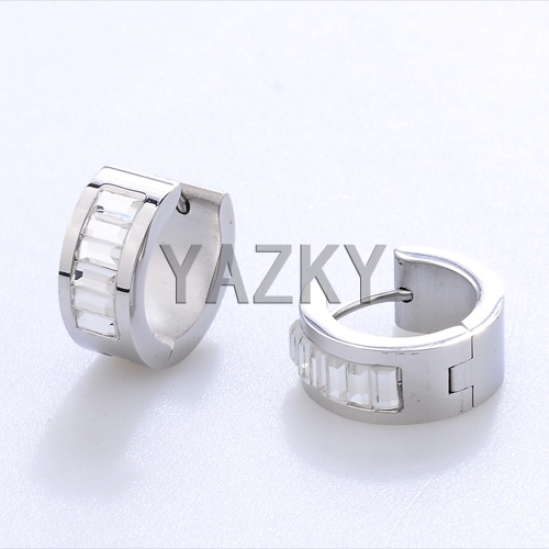 Fashion stainless steel earring-Steel color