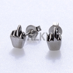 Fashion stainless steel earring-Steel color