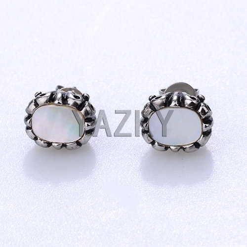 Fashion stainless steel earring-Steel color