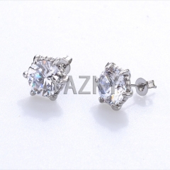 Fashion stainless steel earring-Steel color