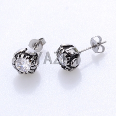 Fashion stainless steel earring-Steel color