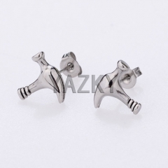 Fashion stainless steel earring-Steel color