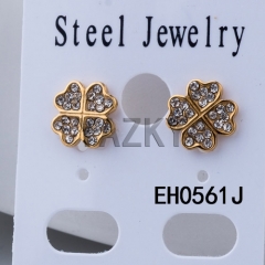 8*8mm Four leaf clover ear stud