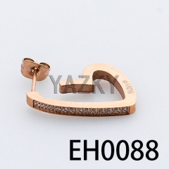 Heart shape steel earring, 18*25mm