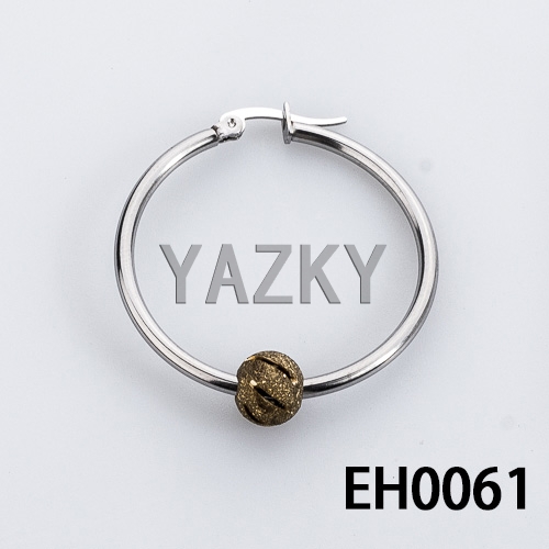 Fashion stainless steel earring，34*2mm