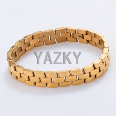 Stainless steel bracelet with IP gold
