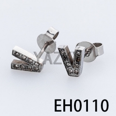 Fashion stainless steel earring, 6*2*7mm