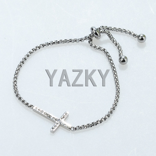 Adjustable bracelet with cross