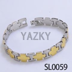 Stainless steel bracelet with IP gold