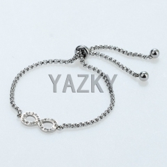 Fashion bracelet with adjustable chain