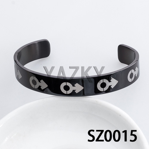Stainless steel bangle with IP black