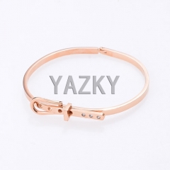 Belt style bangle with IP rose gold