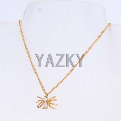 Stainless steel necklace,spider pendant