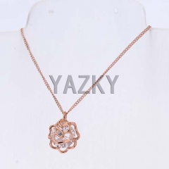 Stainless steel necklace,flower pendant