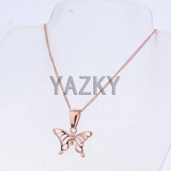 Stainless steel necklace,butterfly pendant