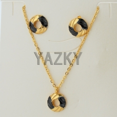 Two-tone colors jewelry set