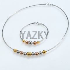 Bracelet and necklace with beads