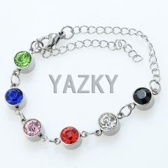 Bracelet with colorful glass stones