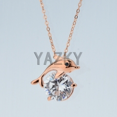 Dolphin with CZ necklace
