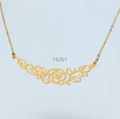 Stainless steel necklace with gold color plating
